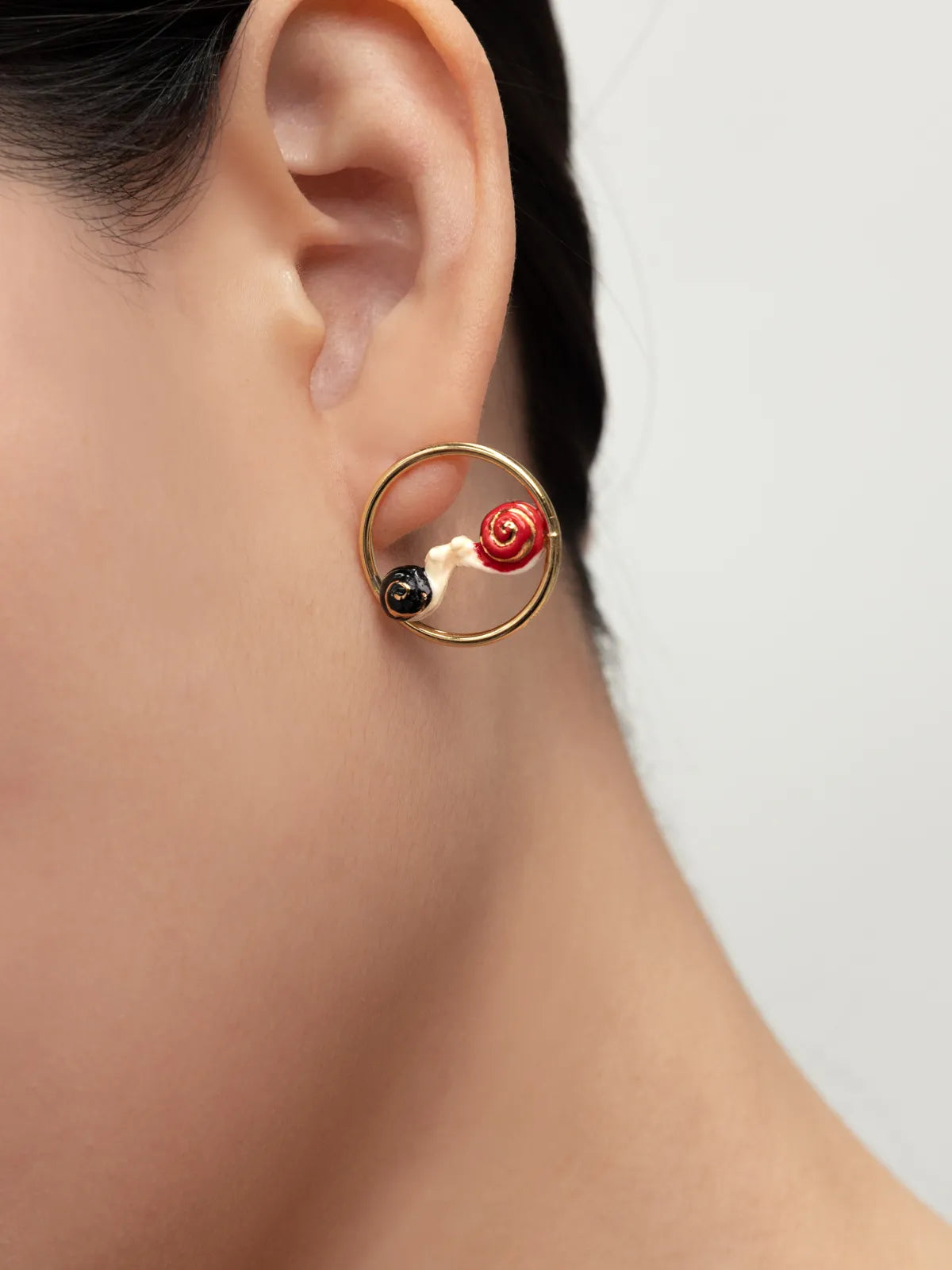 Boucles d'oreilles rondes escargots amoureux