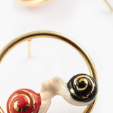 Round snail earrings in love