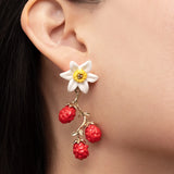 Boucles d'Oreilles Pendantes Jonquille & Baies