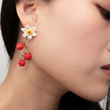 Boucles d'Oreilles Pendantes Jonquille & Baies