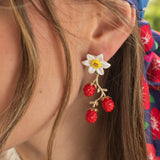 Boucles d'Oreilles Pendantes Jonquille & Baies