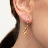 Mini brown rabbit hoop earring - Sold individually
