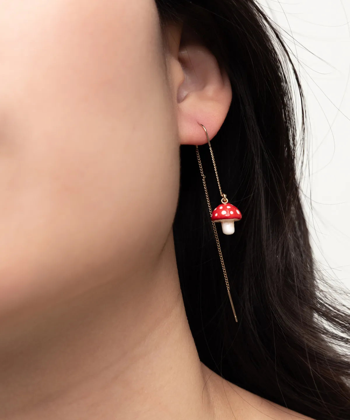 Long mushroom and snail earrings