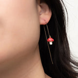 Long mushroom and snail earrings