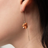 Long squirrel and acorn earrings