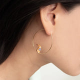 Brown rabbit hoop earrings