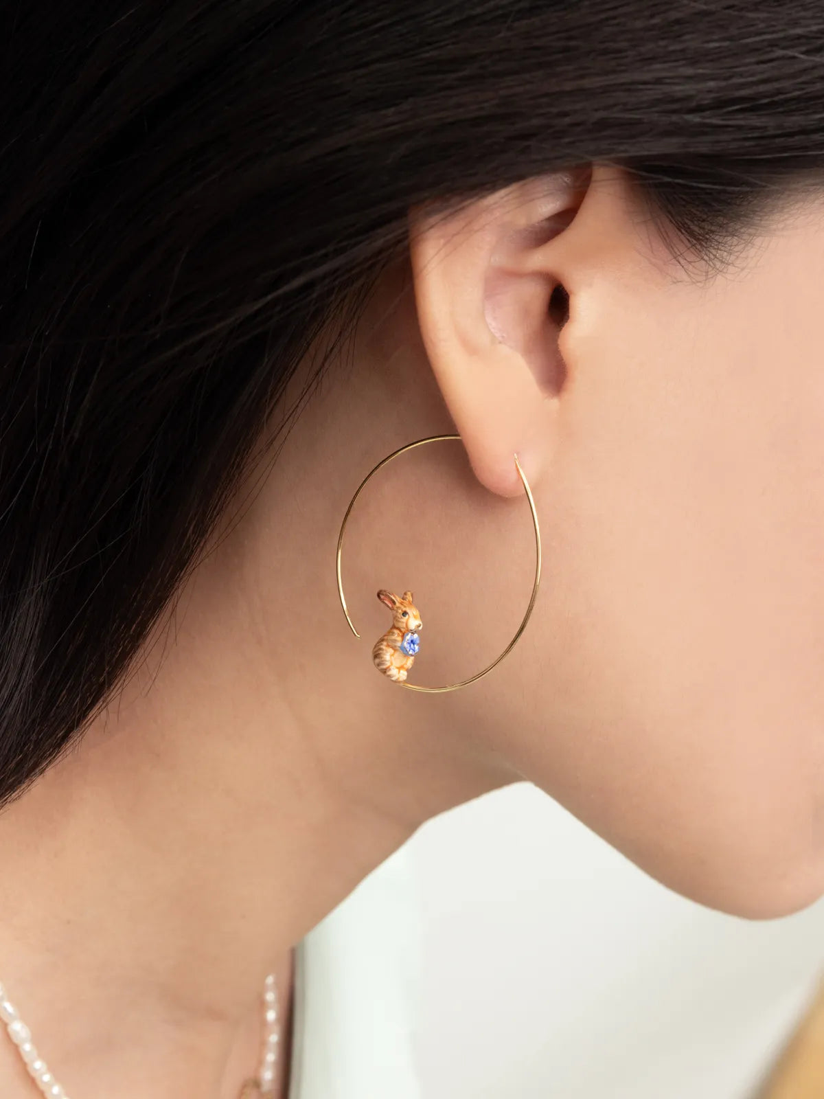 Petites créoles lapin marron