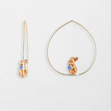 Brown rabbit hoop earrings