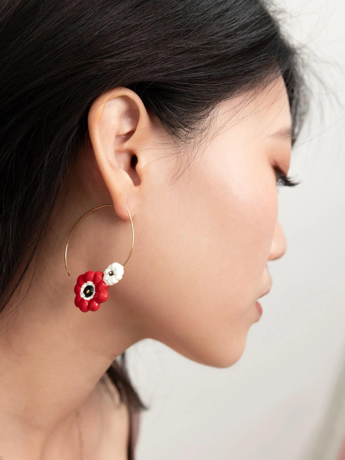 Grandes créoles anémones