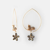 Petites créoles léopard et fleur d'Erine