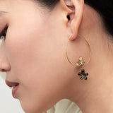 Petites créoles léopard et fleur d'Erine