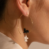 Petites créoles panthère et fleur d'Erine