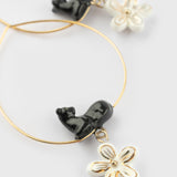 Petites créoles panthère et fleur d'Erine