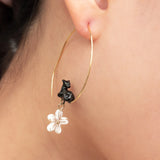 Petites créoles panthère et fleur d'Erine