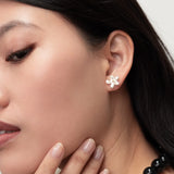 Puces d'oreilles fleur d'Erine blanche