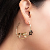 Créoles rondes léopard et fleur