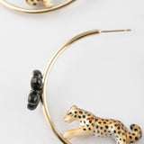 Créoles rondes léopard et fleur