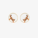 Round Bengal cat earrings