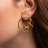 Round Bengal cat earrings