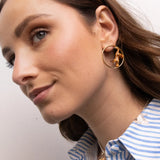 Round Bengal cat earrings