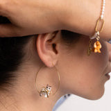 Large Ragdoll cat hoop earrings with bow