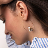 Large Ragdoll cat hoop earrings with bow