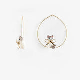 Large Ragdoll cat hoop earrings with bow