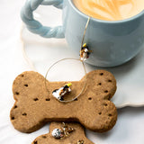 Large Australian Shepherd dog and bird hoop earrings
