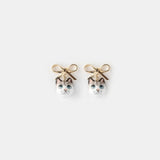Ragdoll Cat Head and Bow Dangle Earrings
