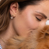 Ragdoll Cat Head and Bow Dangle Earrings