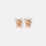 Yorkshire Terrier Head and Bow Dangle Earrings