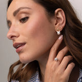 Coton de Tulear dog head and bow dangle earrings