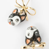 French Bulldog dangling ear fleas and bow