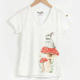 Victor T-shirt - Rabbit and mushrooms