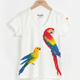 T-shirt Victor - couple de perroquets Ara