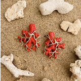 Red coral earrings