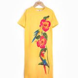 Robe longue lys et perroquets - Tropical