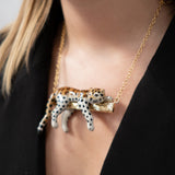 Leopard on branch necklace