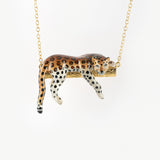 Leopard on branch necklace