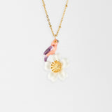 Purple parrot &amp; flower necklace