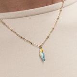 Collier perruche bleue