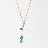 Peacock on branch necklace