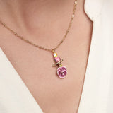 Parrot and pansy necklace