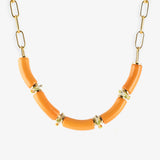 Collier perruches & perles oranges