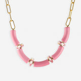 Cockatoo &amp; pink pearl necklace