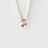 Pearl and hibiscus necklace