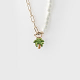 Pearl and palm tree necklace