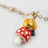 Snail on mushroom necklace