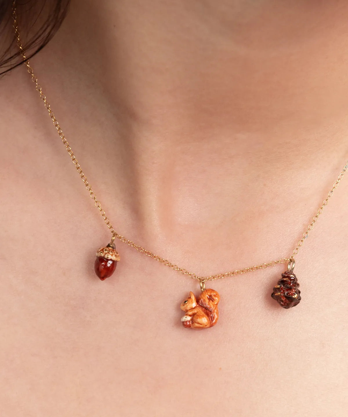 Squirrel &amp; Acorn Necklace