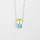 Collier Oiseaux Amoureux – Paruline Bleues